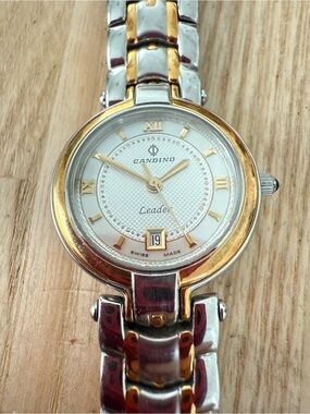 Candino Leader ladies two tone classic dress watch NEW BATTERY